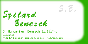 szilard benesch business card